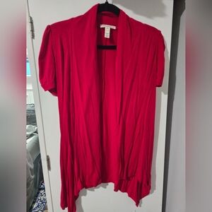 Ambiance Red Open-Front Cardigan